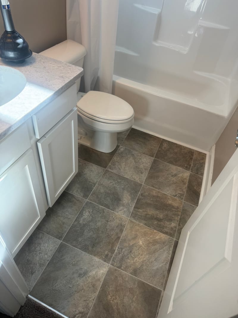 After: bathroom water damage completed by Willard's Restoration